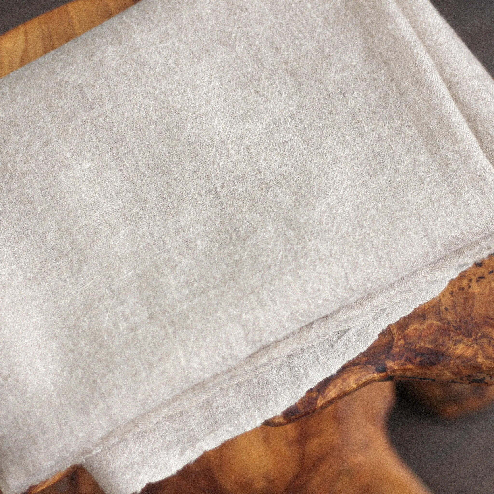 100% Pure Cashmere Scarf - Handspun Softest Pashmina Cashmere Wool Stole from Ladakh, Himalayas | Light Brown, 30x84"
