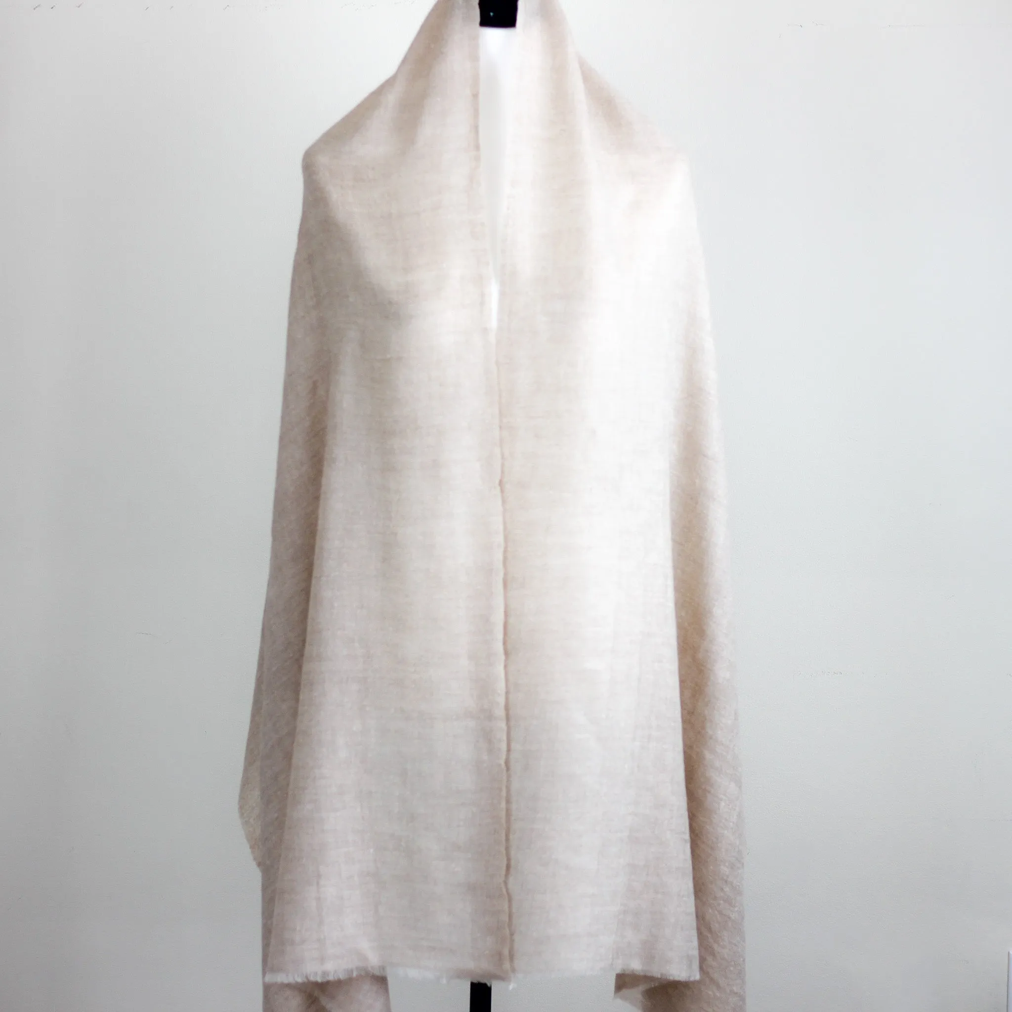 100% Pure Cashmere Scarf - Handspun Softest Pashmina Cashmere Wool Stole from Ladakh, Himalayas | Light Brown, 30x84"