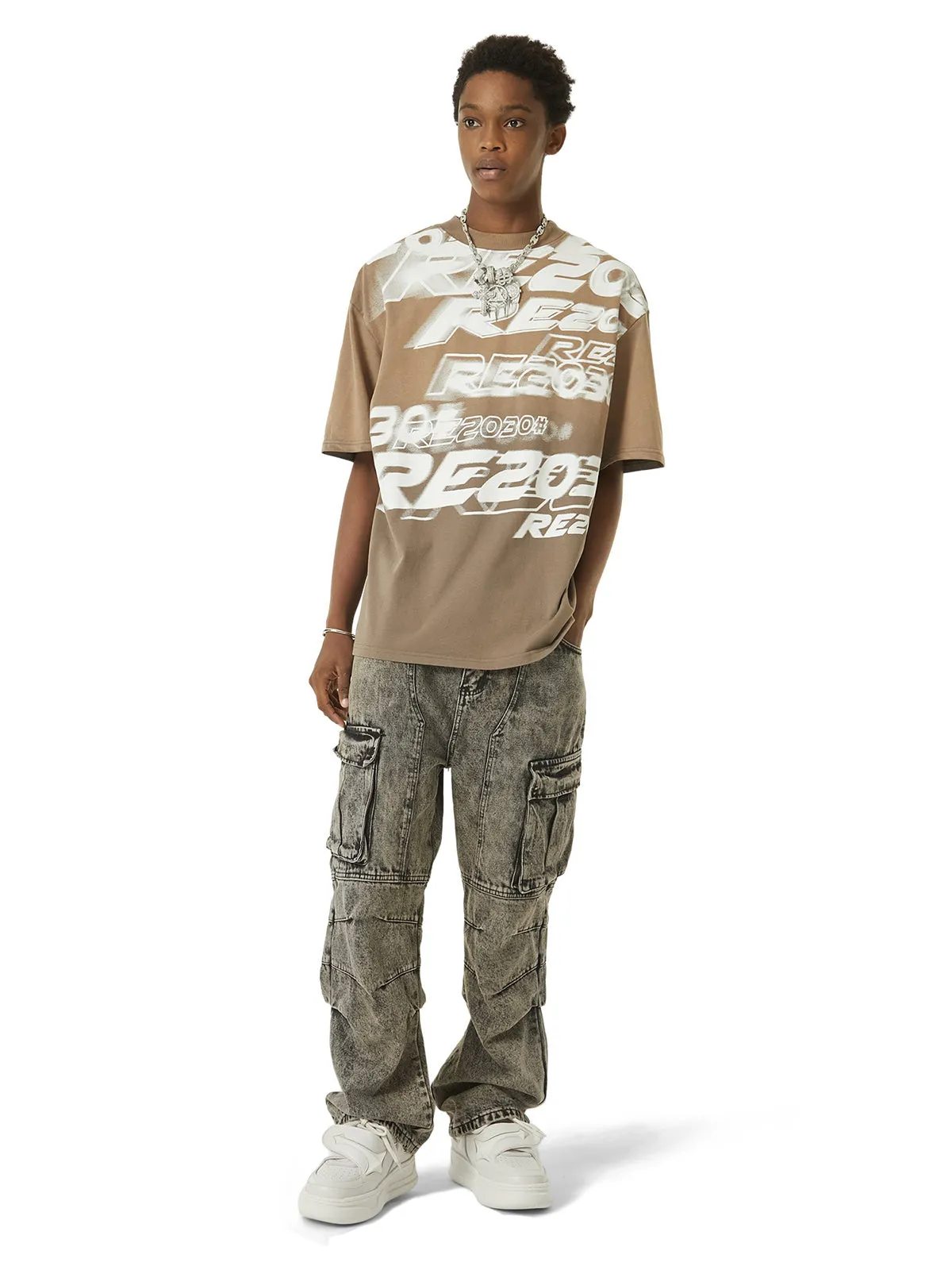 1984 American Street Style Washed Distressed Work Jeans