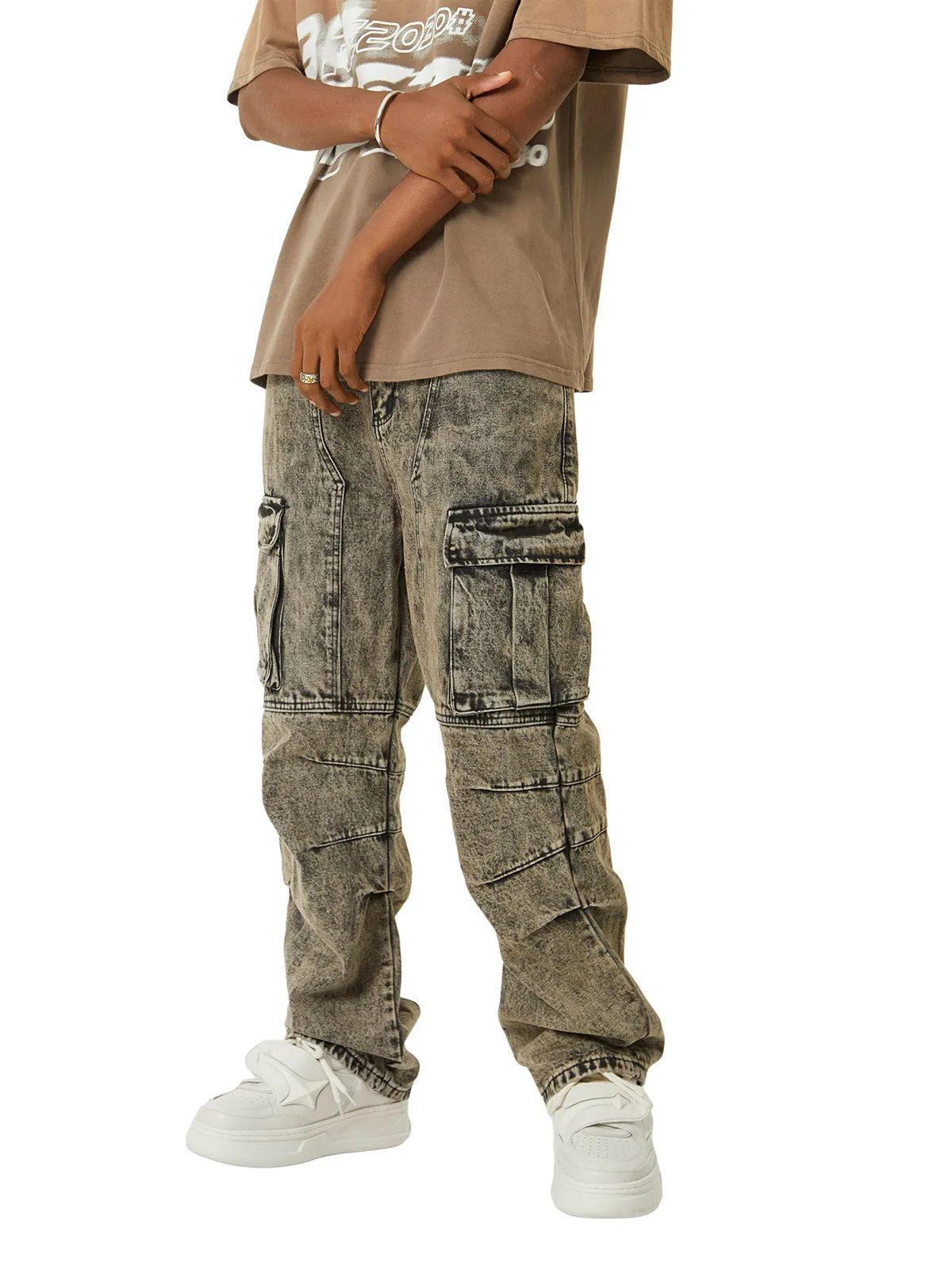 1984 American Street Style Washed Distressed Work Jeans