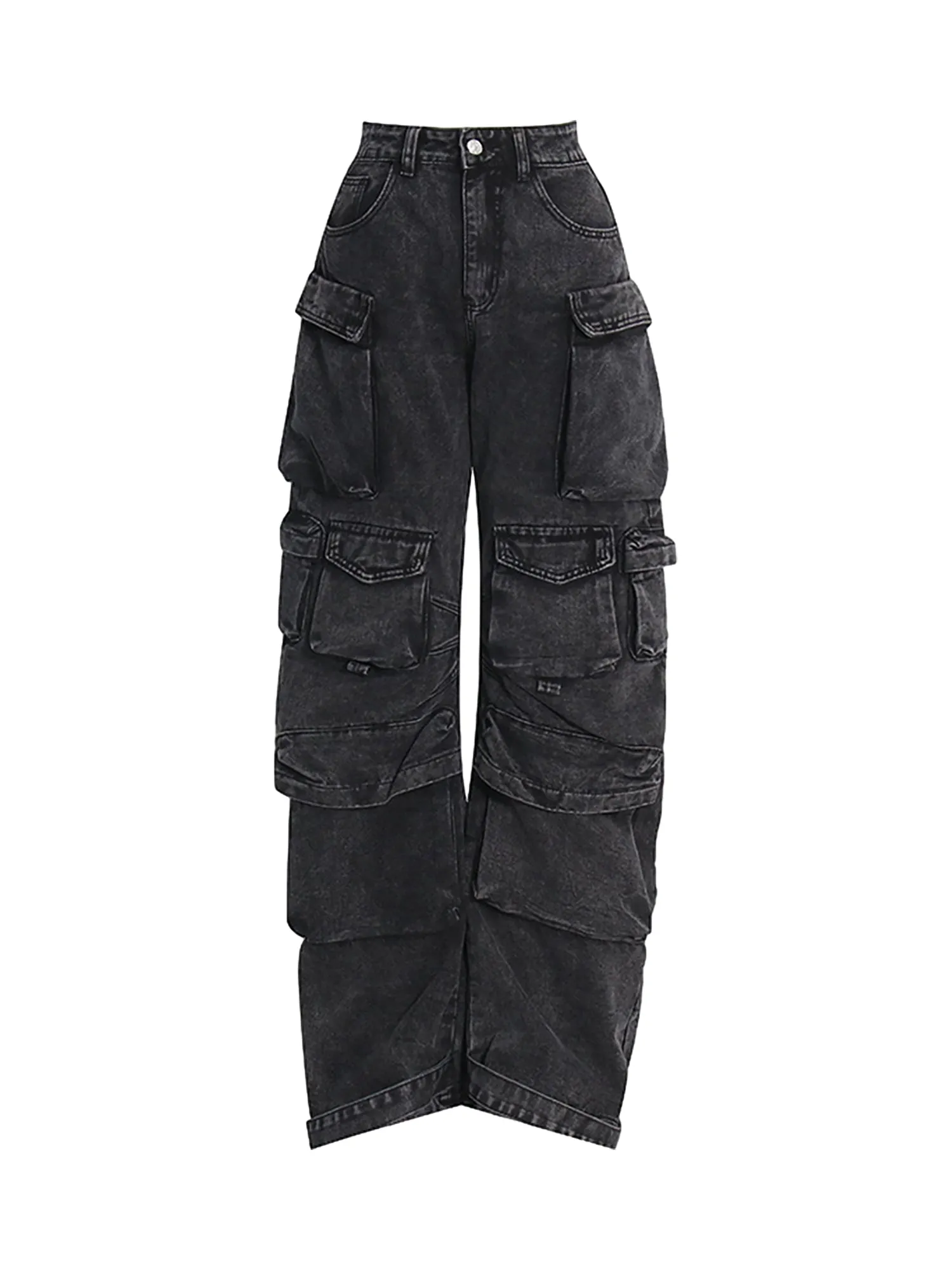 1984 Street Stitching Multi-Pocket Workwear Washed Jeans