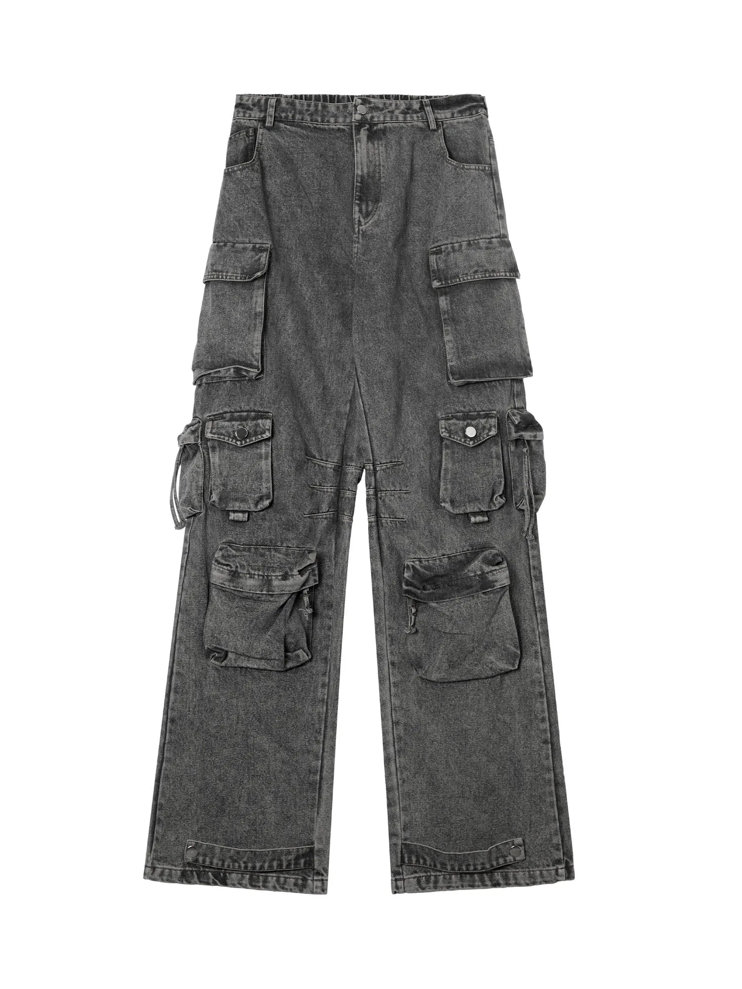 1984 Street Stitching Multi-Pocket Workwear Washed Jeans