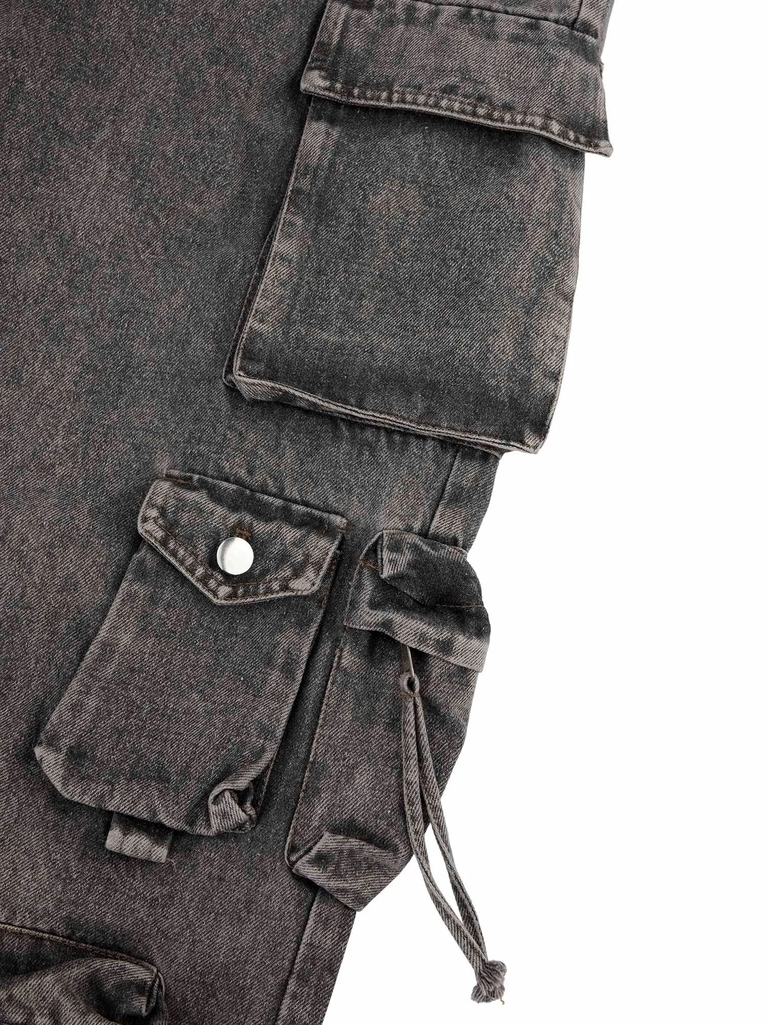 1984 Street Stitching Multi-Pocket Workwear Washed Jeans