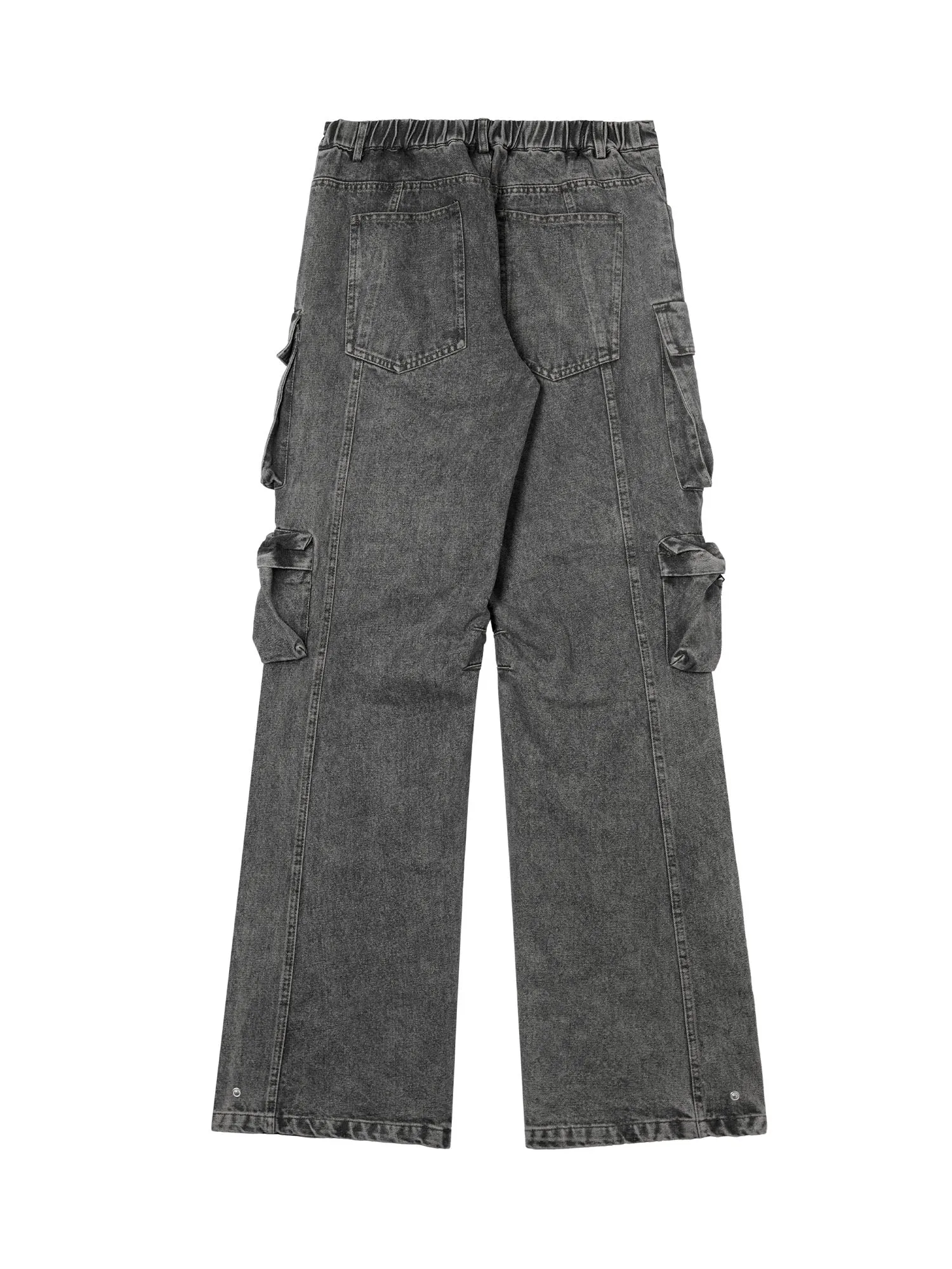1984 Street Stitching Multi-Pocket Workwear Washed Jeans