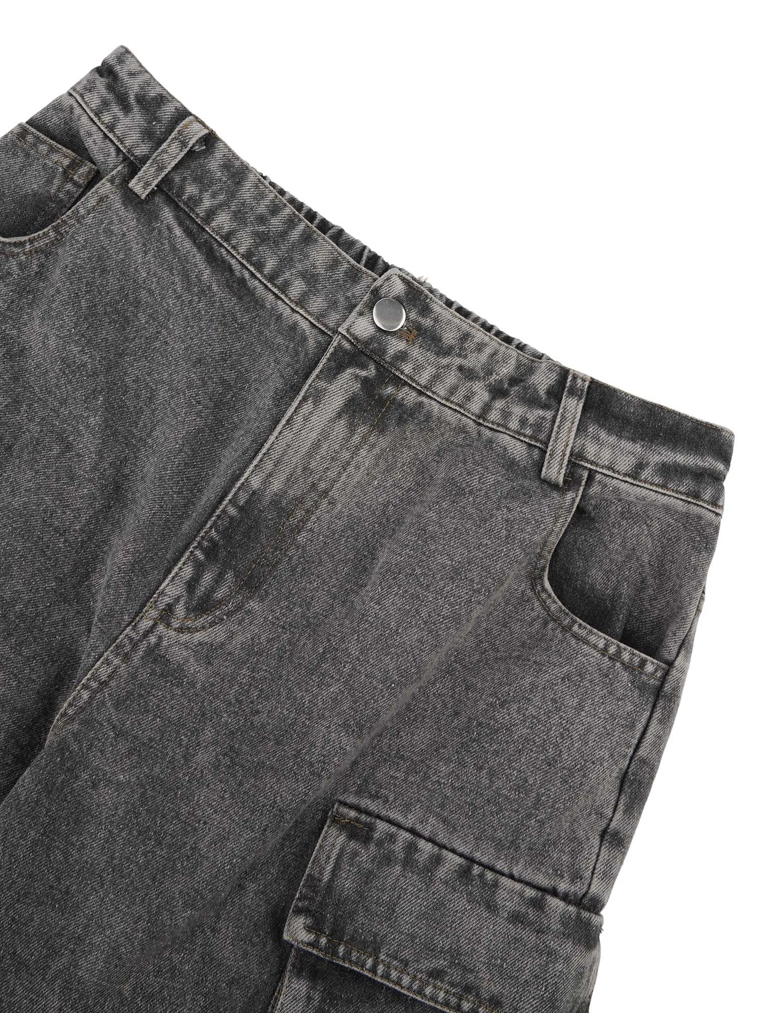 1984 Street Stitching Multi-Pocket Workwear Washed Jeans