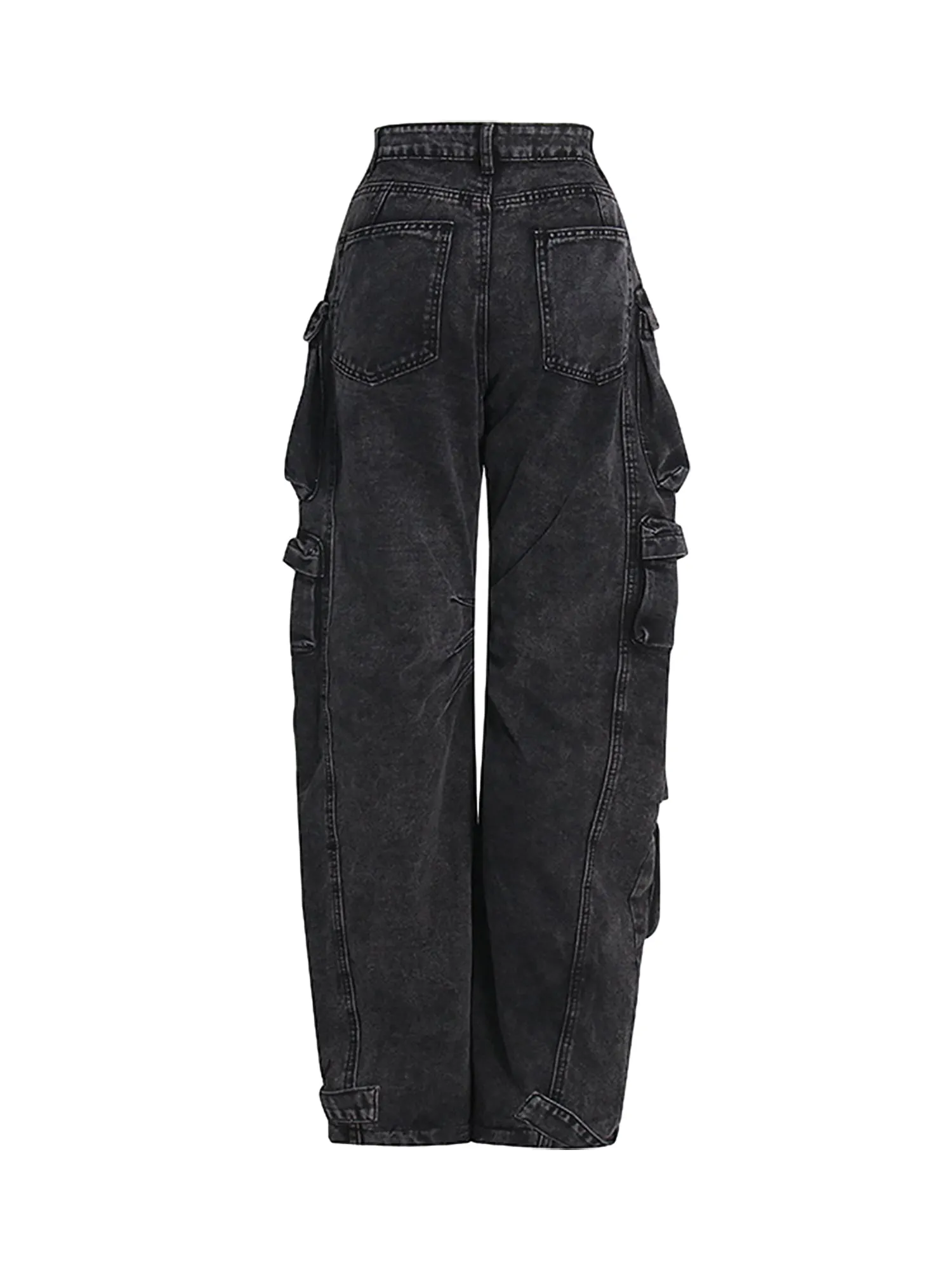1984 Street Stitching Multi-Pocket Workwear Washed Jeans