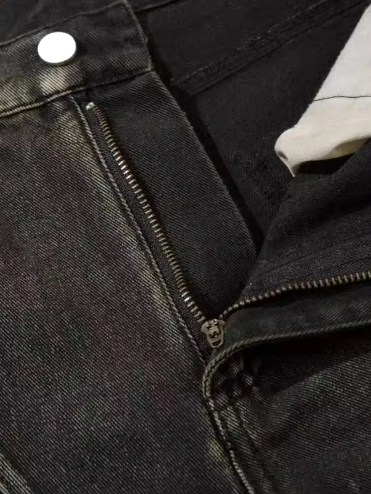 1984 Washed Split Design Hip-Hop Horn Jeans - 2138