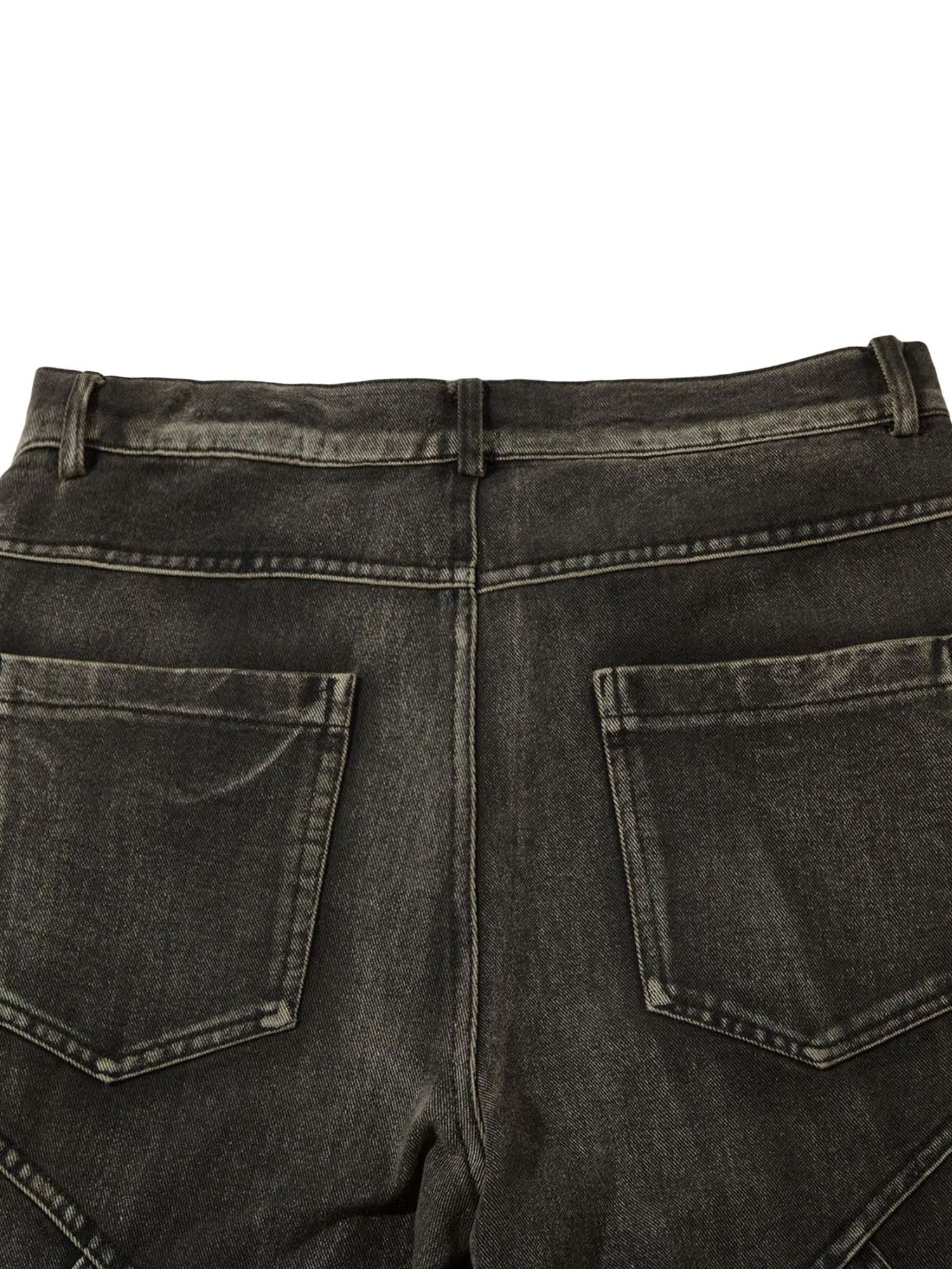 1984 Washed Split Design Hip-Hop Horn Jeans - 2138