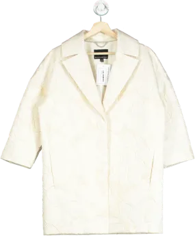 Banana Republic Cream Floral Textured Coat UK XS