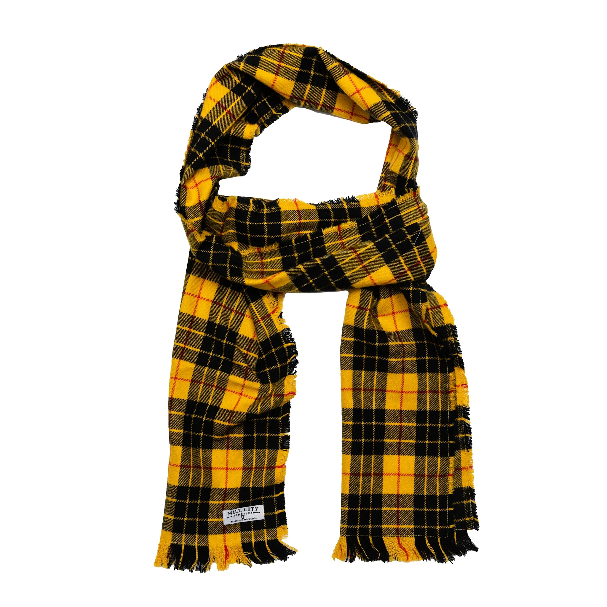 Black & Yellow Plaid Flannel Scarf