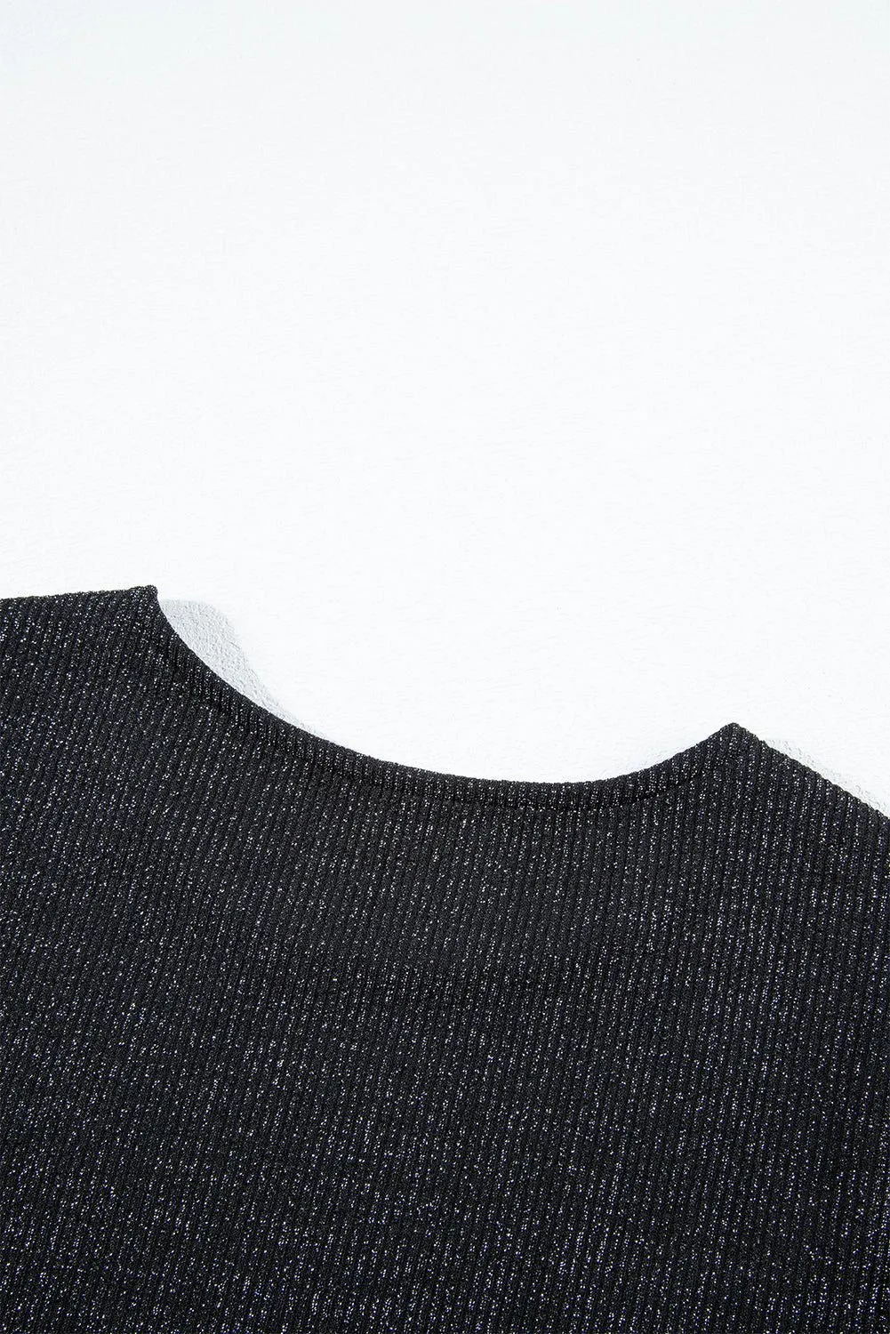 Black Plain Crew Neck Twist Front Tulip Hem Mini Dress