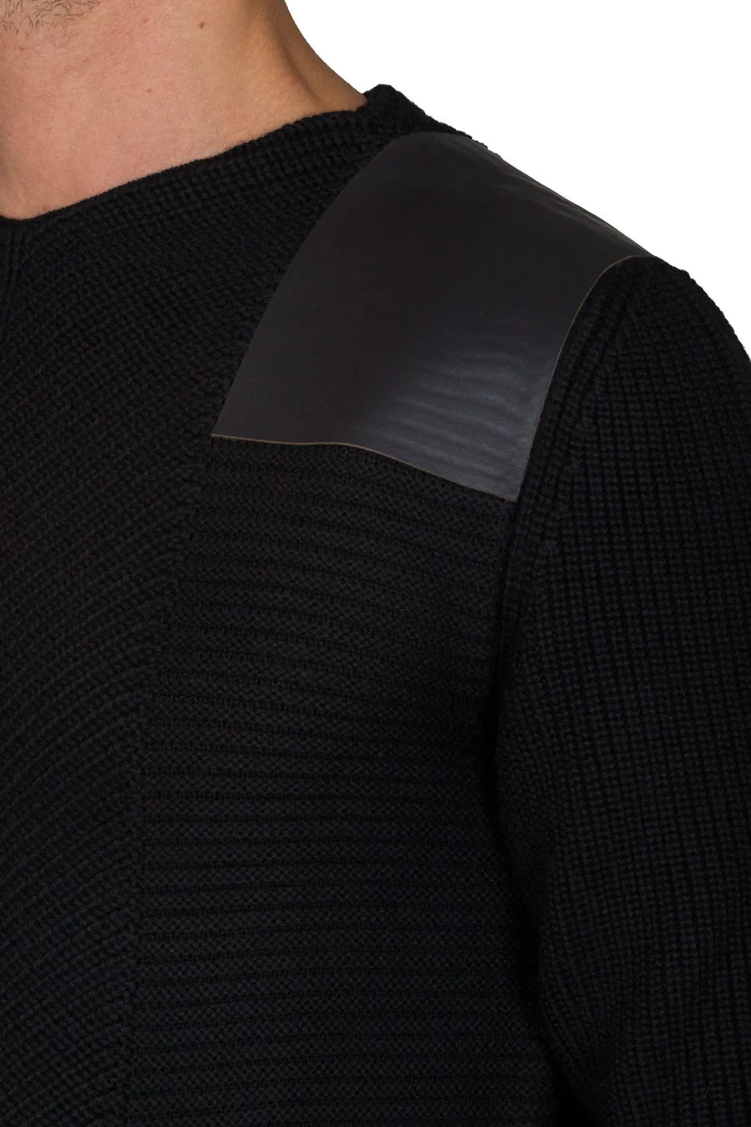 Bonded Leather Crewneck