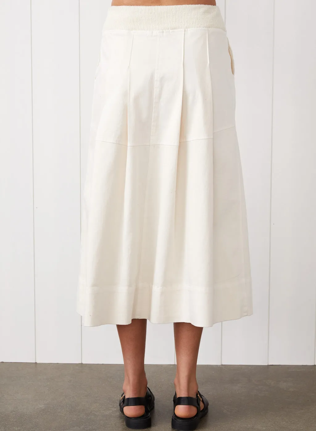 Cava Twill Peacoat & Skirt Set in Cream