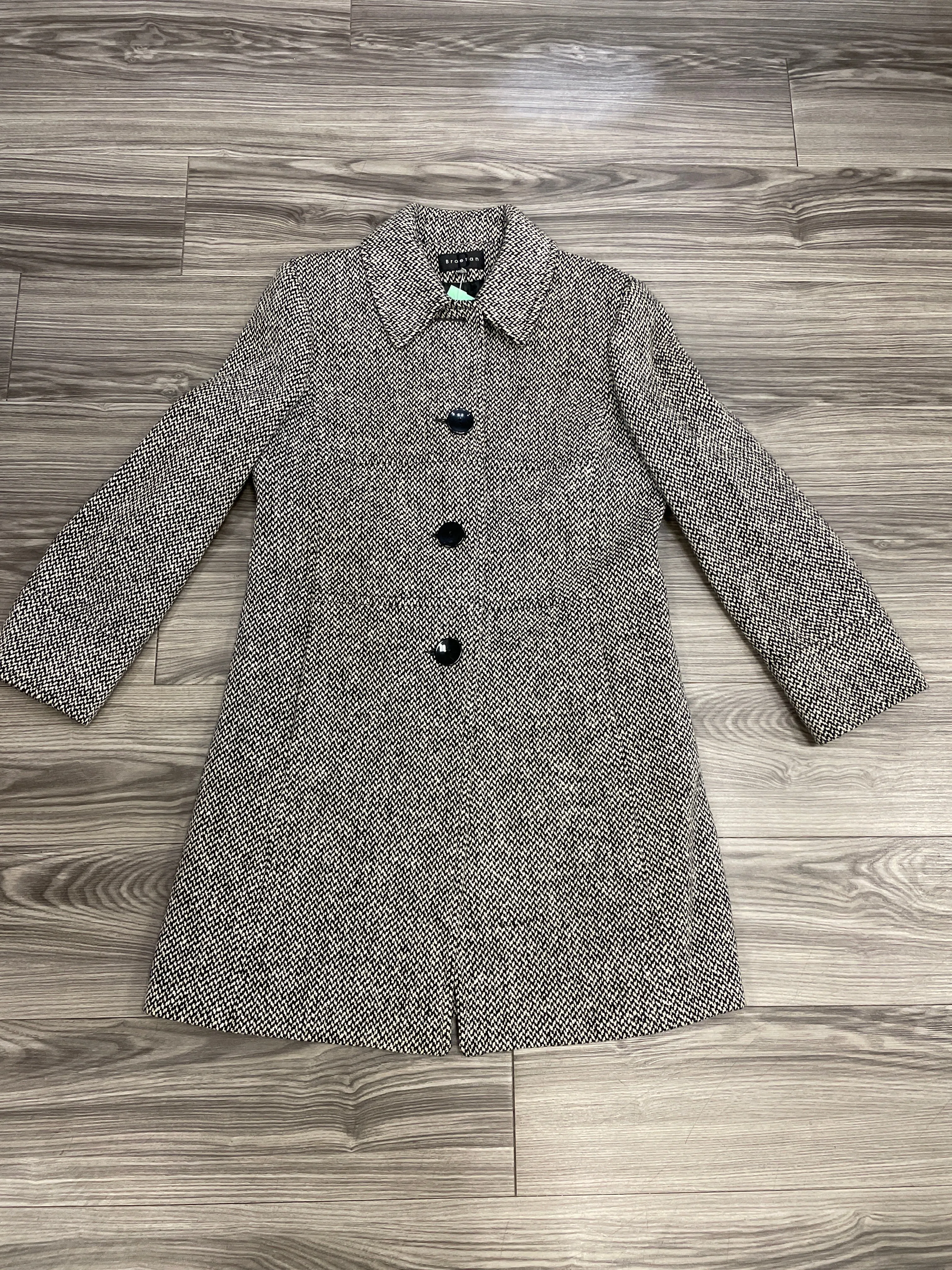 Coat Peacoat By Braetan In Black & Cream, Size: L
