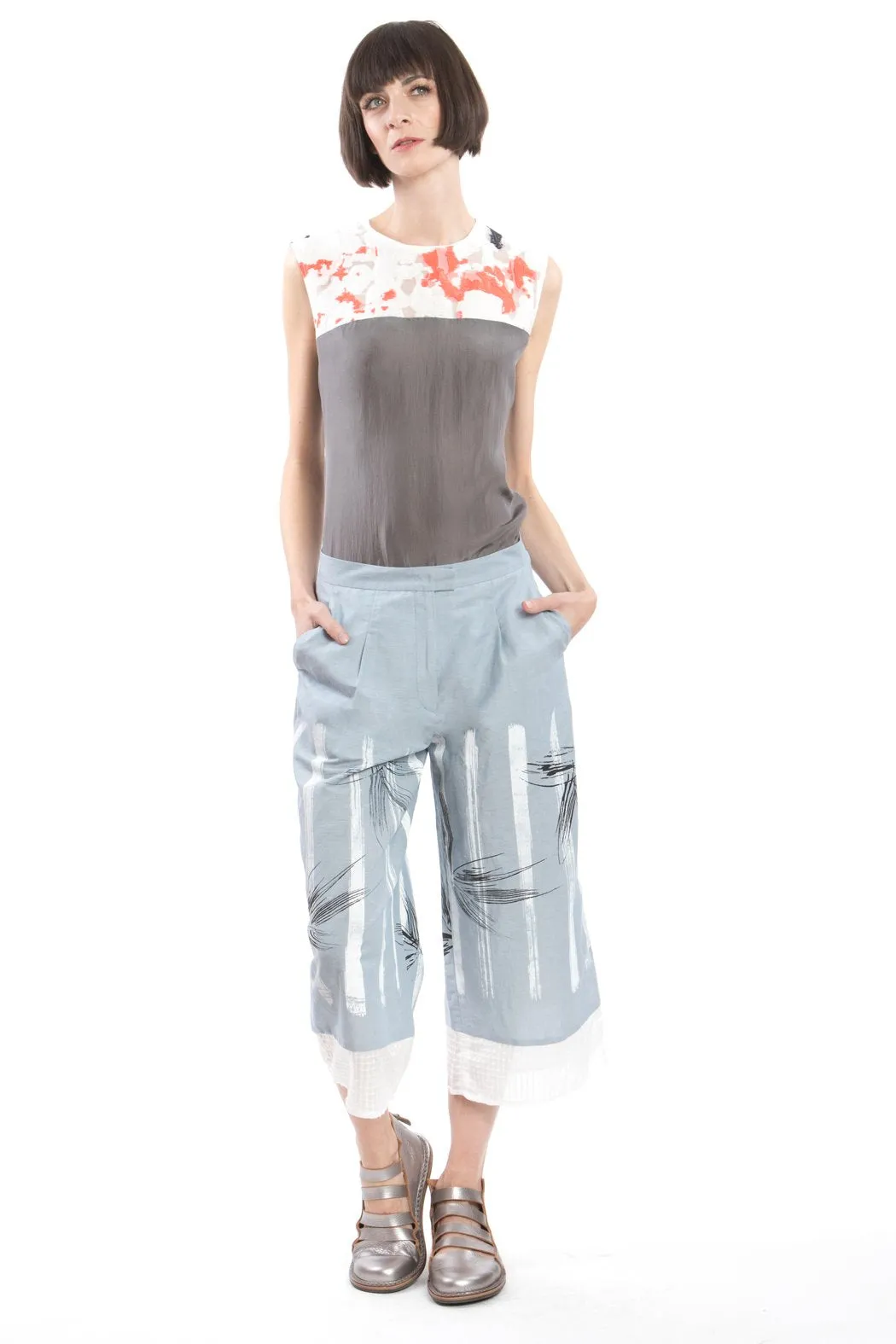 Culottes Blue Linen