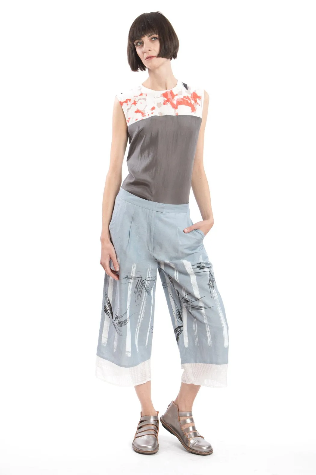 Culottes Blue Linen