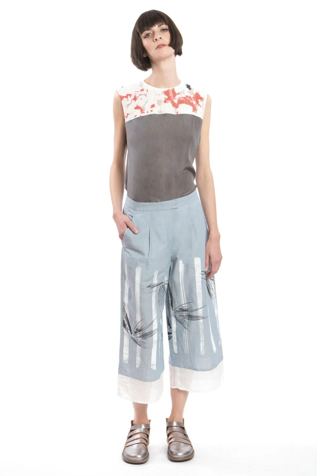 Culottes Blue Linen