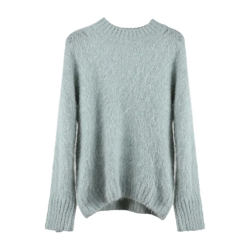 Darianrojas 2000s fashion [Popular Online] Alpaca Velvet Soft Glutinous Sweater 2024 Winter New Korean Style Minimalist Long Sleeve Sweater