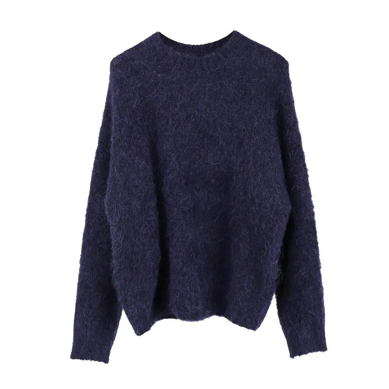 Darianrojas 2000s fashion [Popular Online] Alpaca Velvet Soft Glutinous Sweater 2024 Winter New Korean Style Minimalist Long Sleeve Sweater