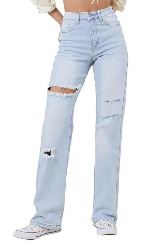 Distressed Wide Leg Jeans