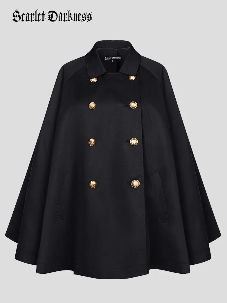 Double Breasted Overcoat Poncho Peacoat with Pocket