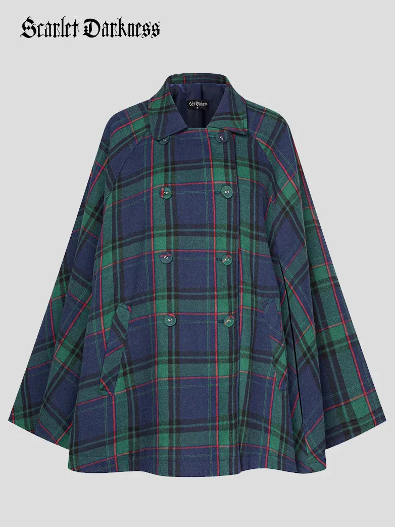 Double Breasted Overcoat Poncho Peacoat with Pocket