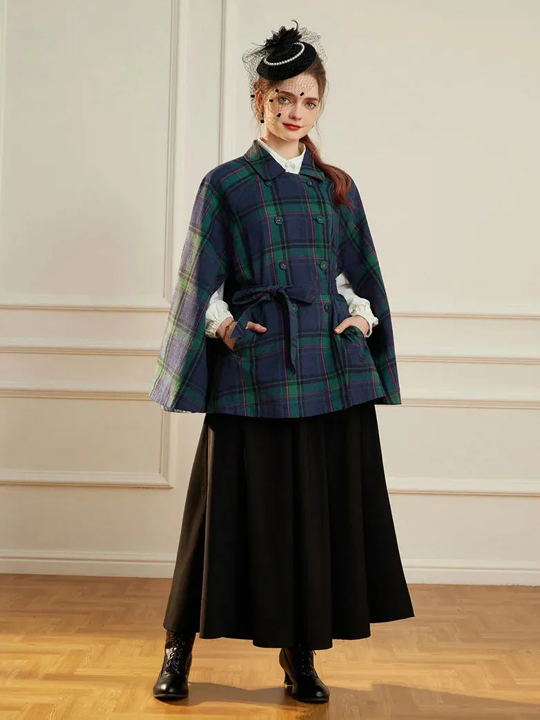 Double Breasted Overcoat Poncho Peacoat with Pocket