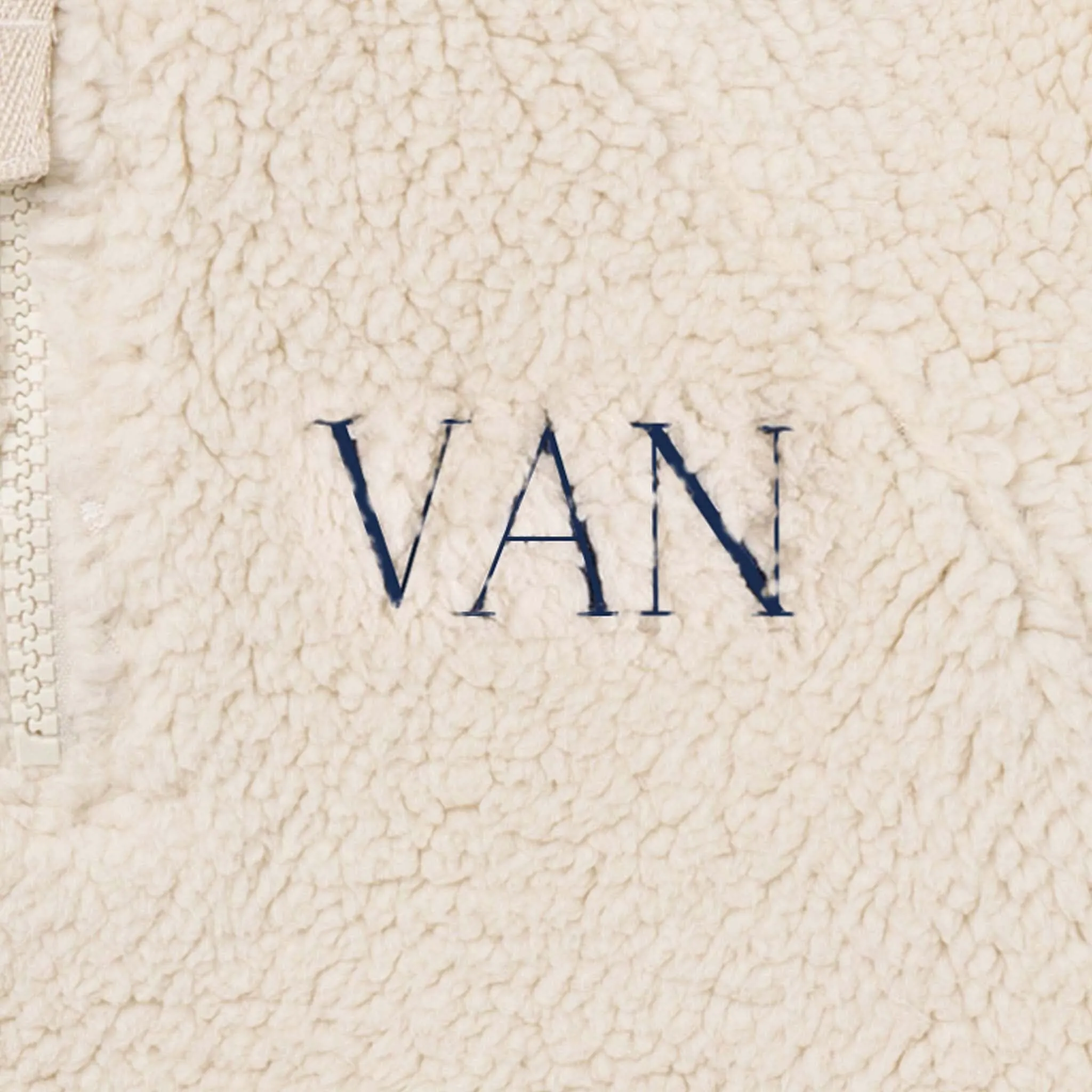 Embroidered Infant & Toddler Boys Light Beige Half-Zip Pullover