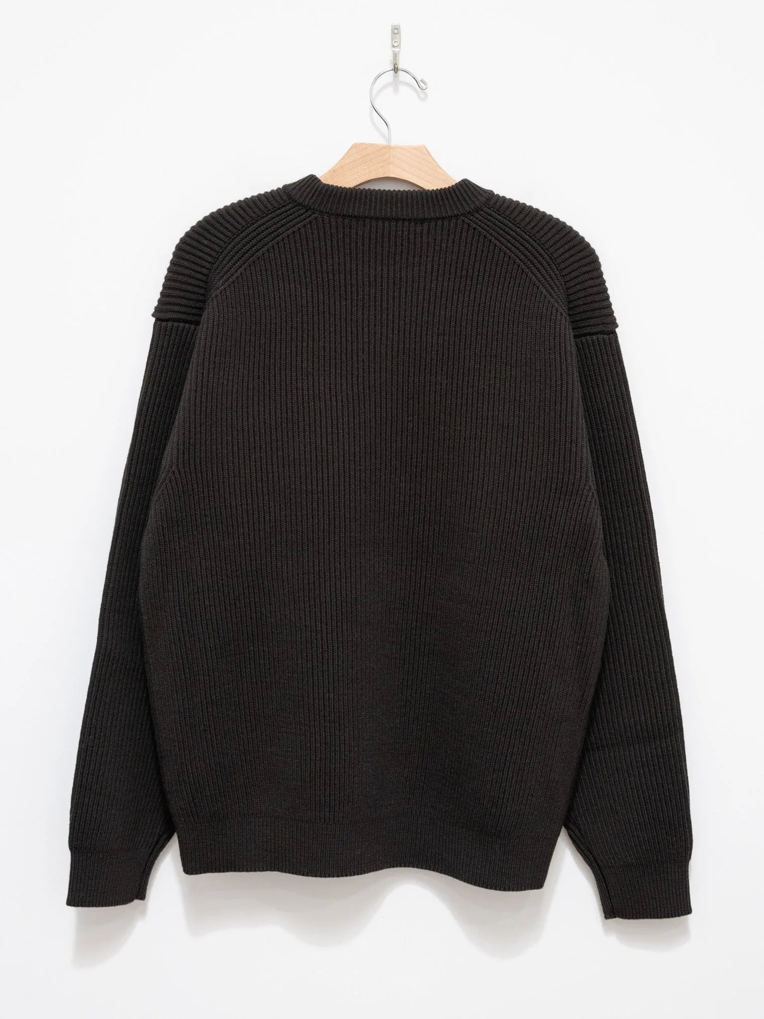 French Merino Rib Knit P/O - Dark Brown