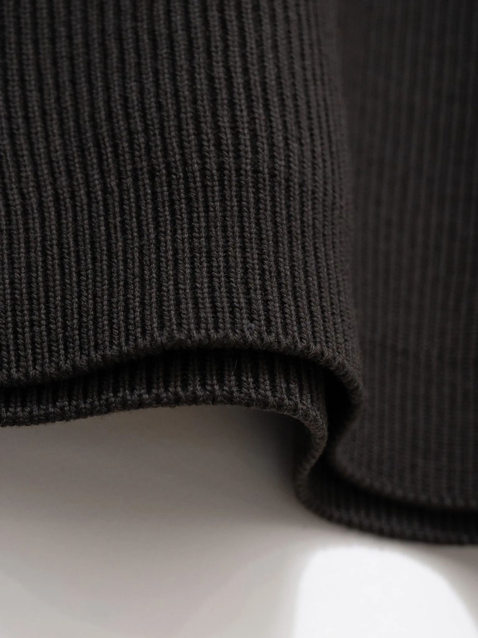 French Merino Rib Knit P/O - Dark Brown