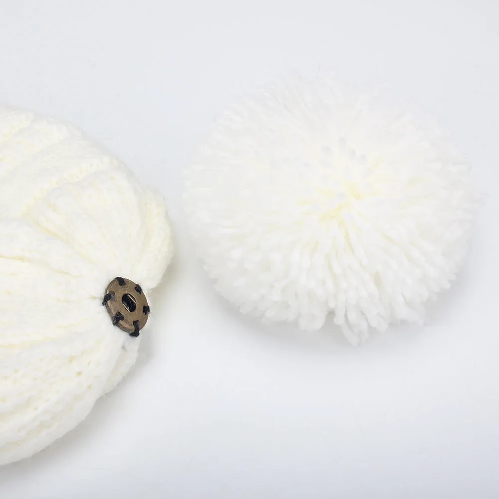 FURTALK Winter Kids Yarn Pom Pom Hat Double Layer Drop Shipping HTWL097