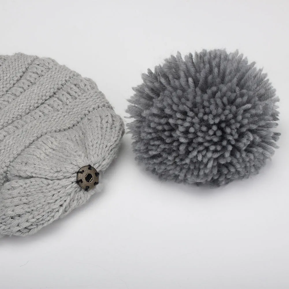 FURTALK Winter Kids Yarn Pom Pom Hat Double Layer Drop Shipping HTWL097