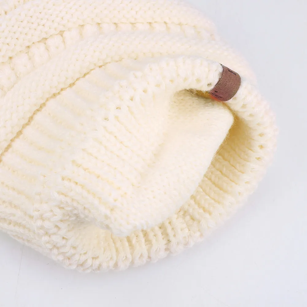FURTALK Winter Kids Yarn Pom Pom Hat Double Layer Drop Shipping HTWL097