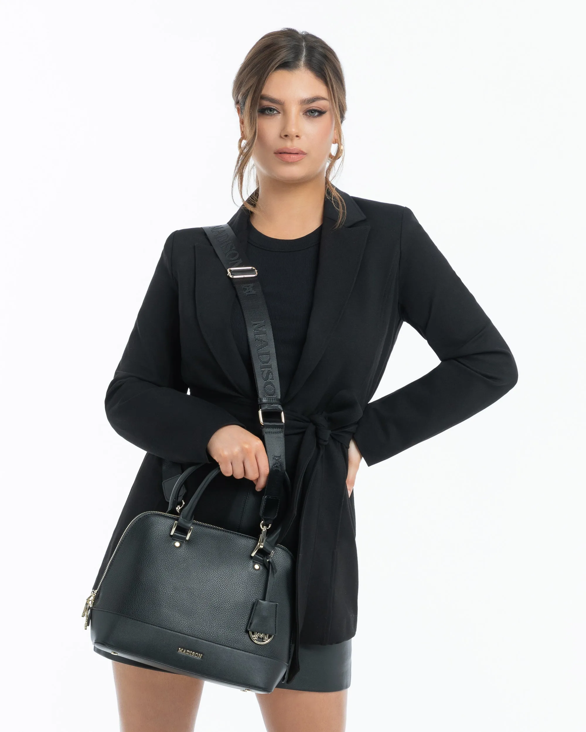 Grace Medium Dome Satchel Bag   Monogram Bag Strap