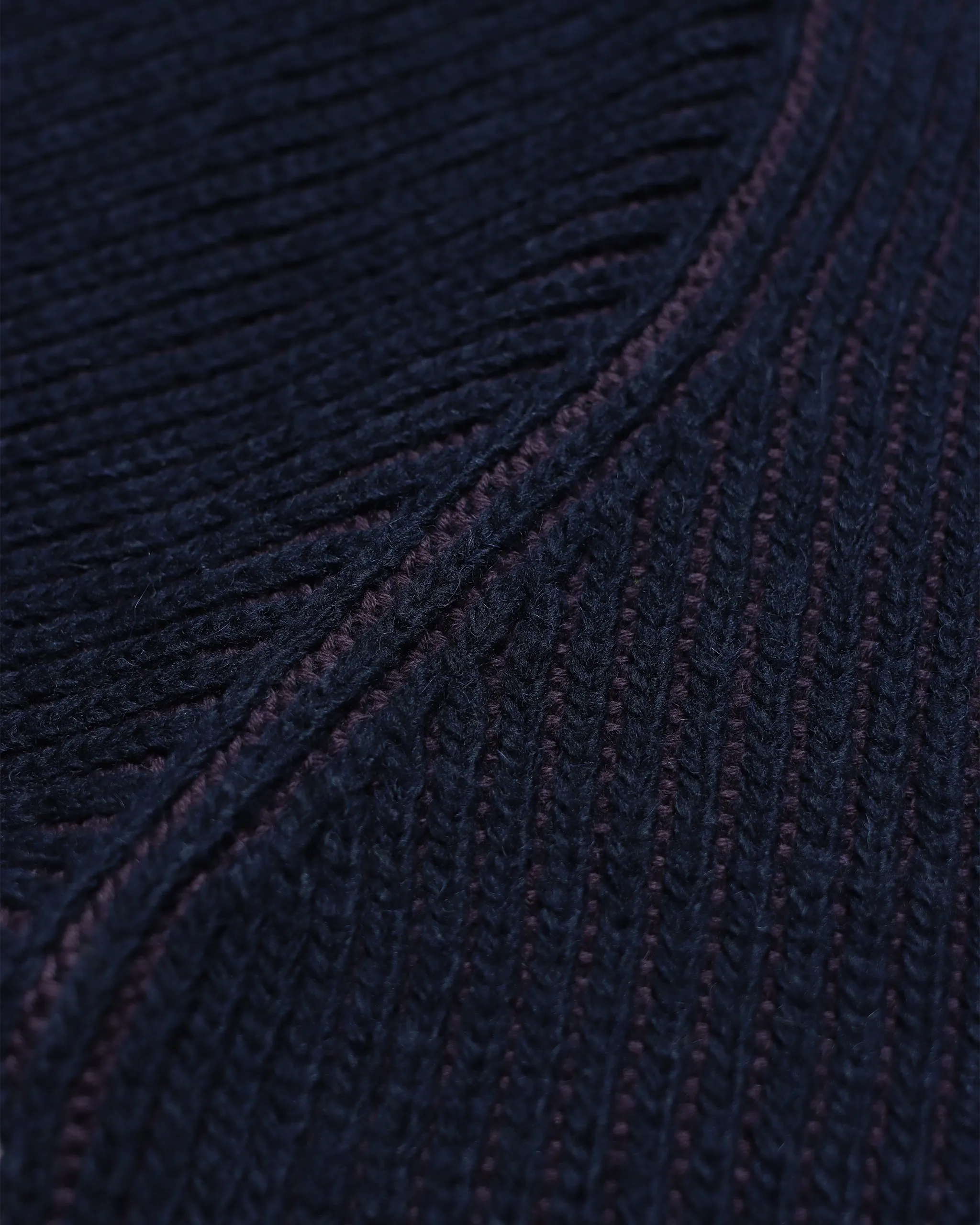 Hamish Contrast Ribbed Knit - Purple / Blue Recycled Cotton Blend