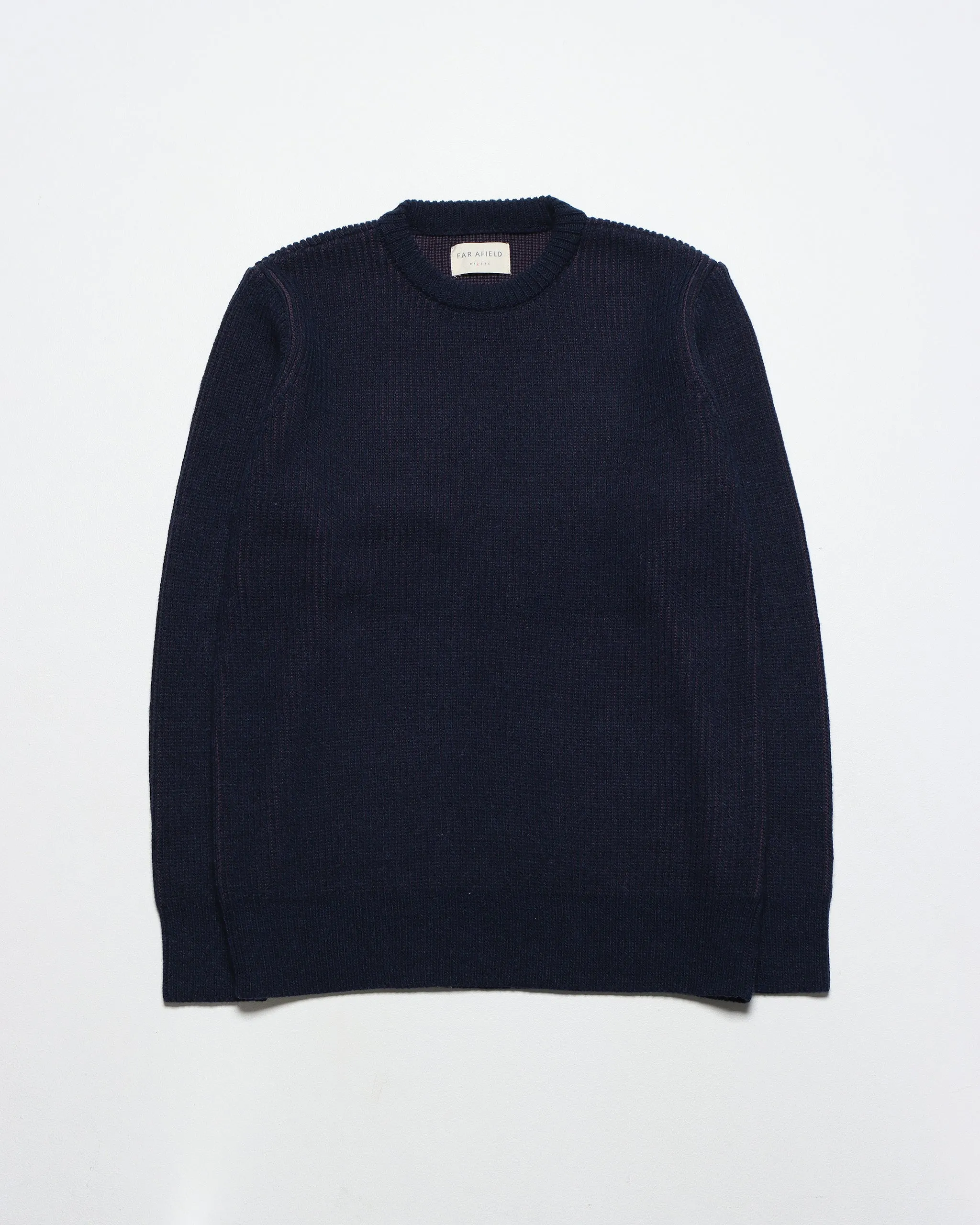 Hamish Contrast Ribbed Knit - Purple / Blue Recycled Cotton Blend