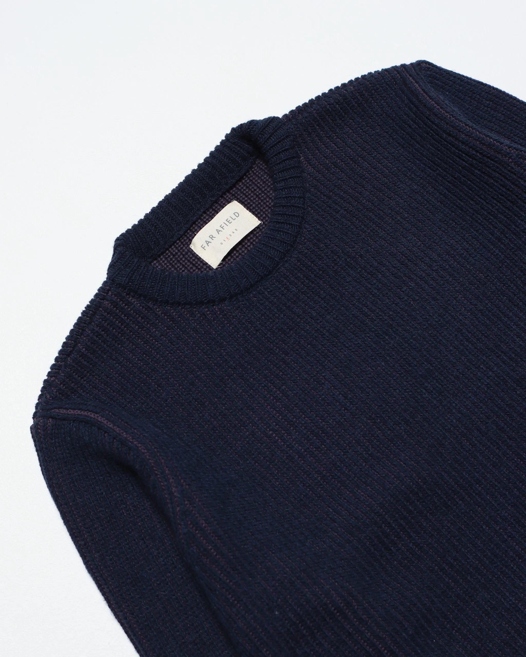 Hamish Contrast Ribbed Knit - Purple / Blue Recycled Cotton Blend