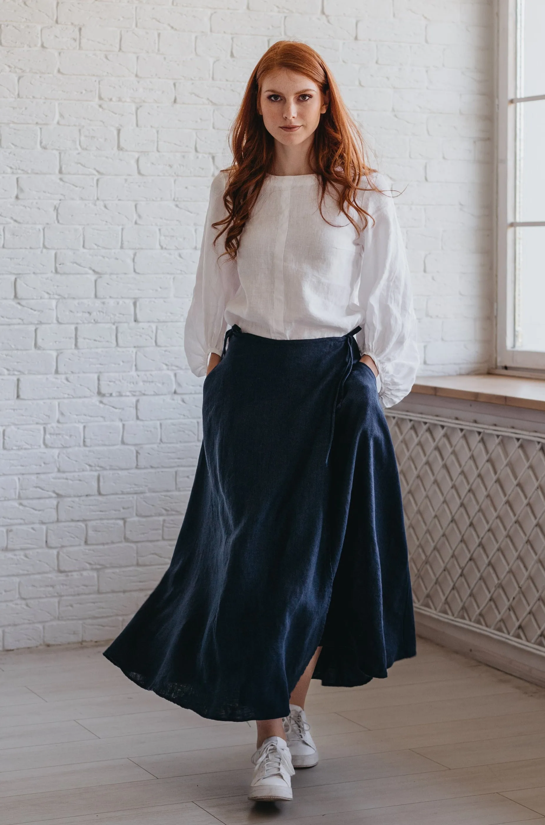 Heavyweight Linen Wrap Skirt