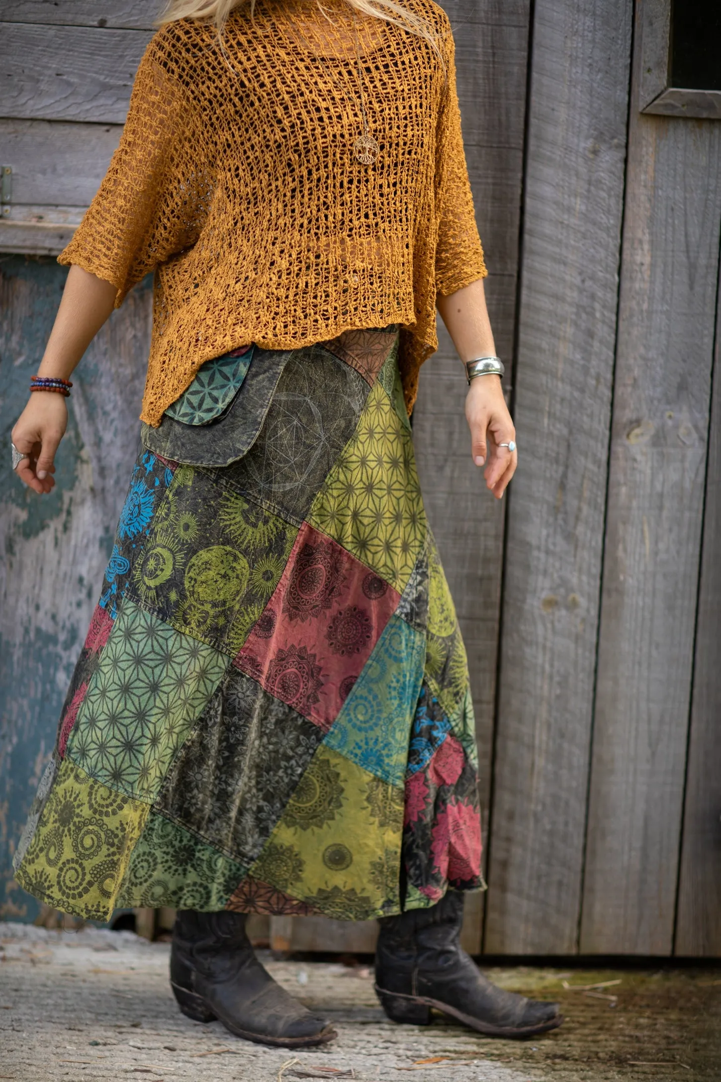 Kapasa Festival Patchwork Maxi Skirt