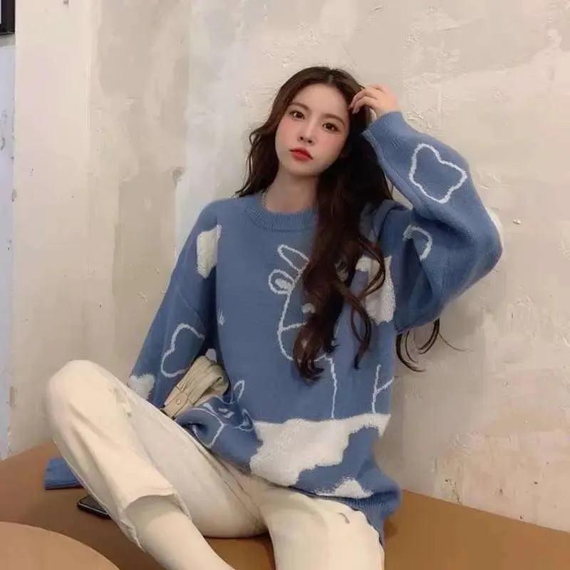 Korean style sweater Korean Style Loose Sweater, Lazy Wind, Outer Pullover