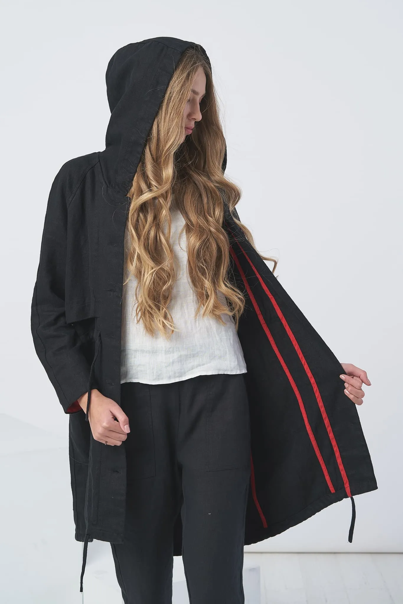 Long linen blazer Eva