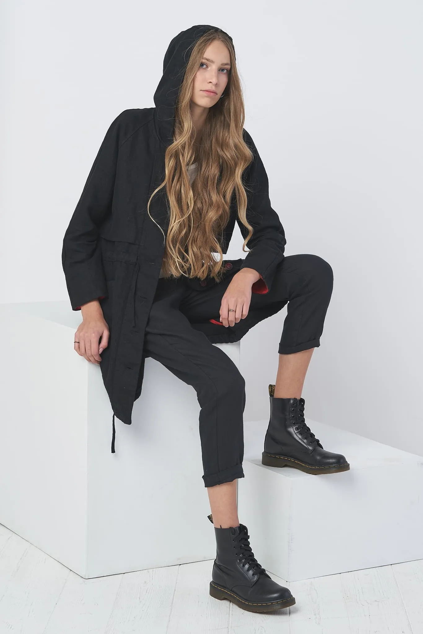 Long linen blazer Eva