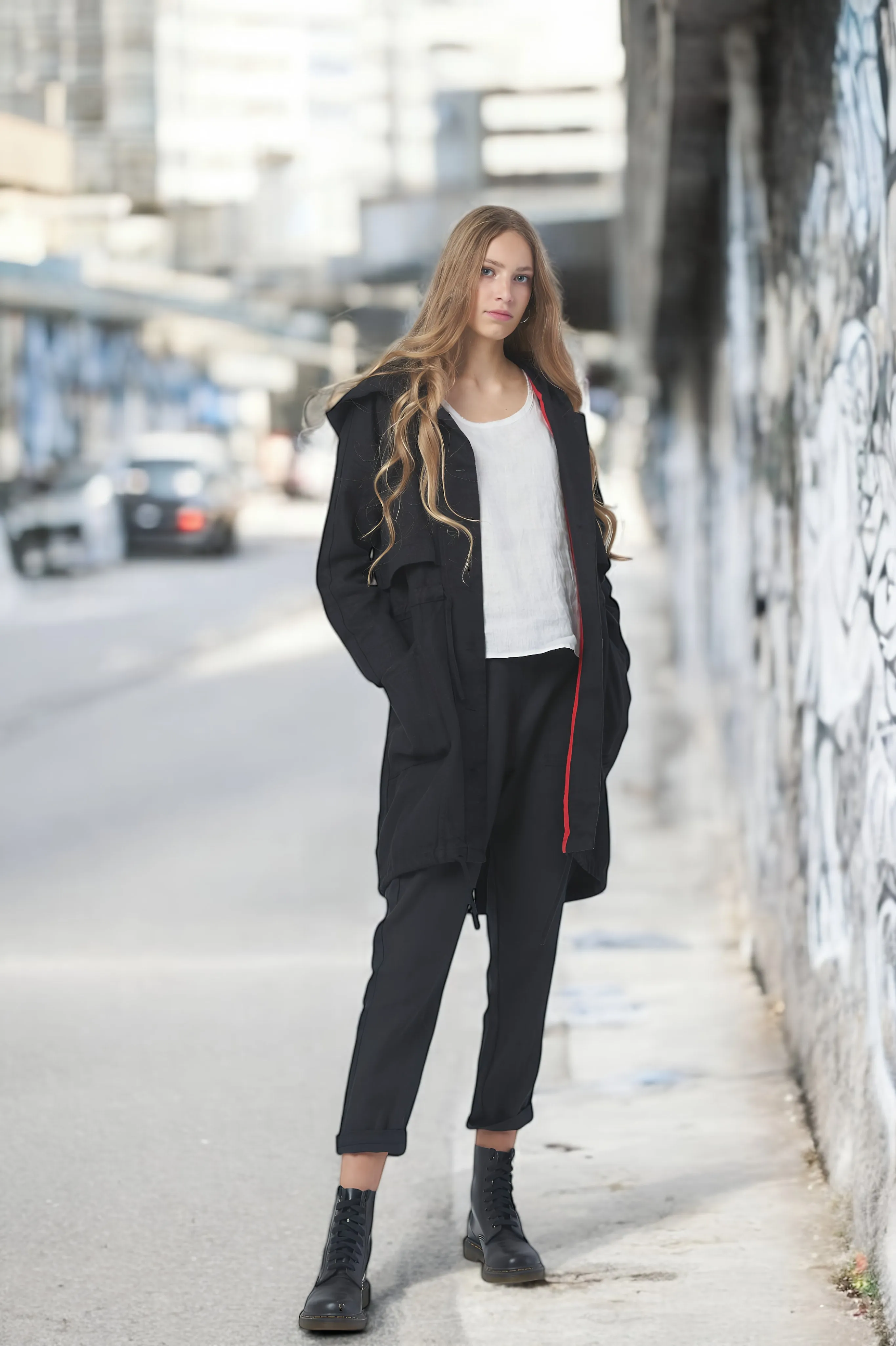 Long linen blazer Eva