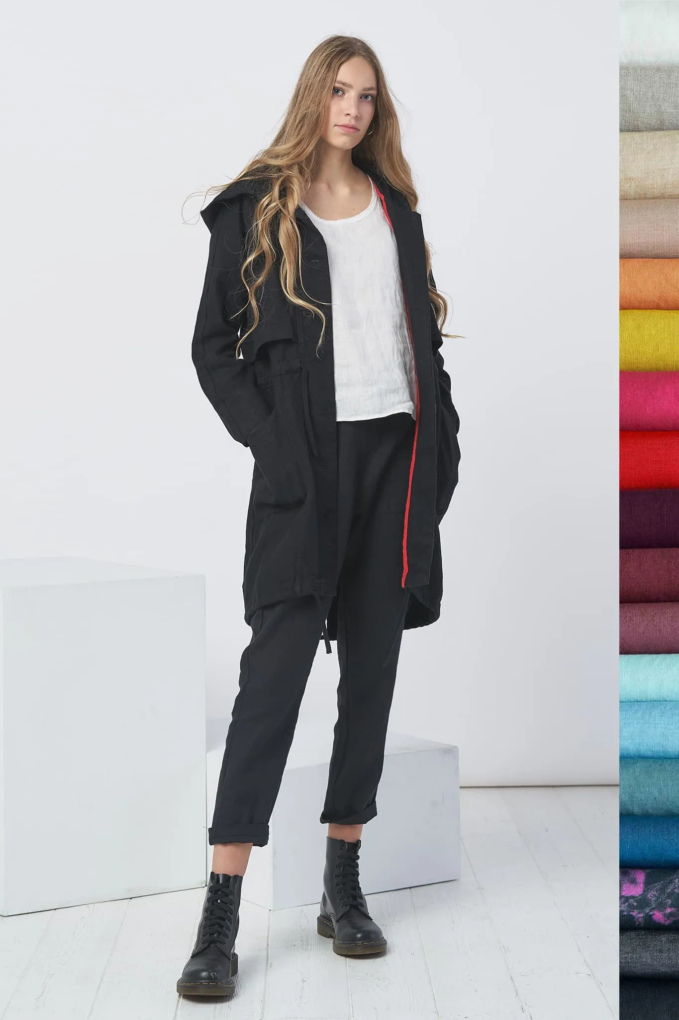 Long linen blazer Eva