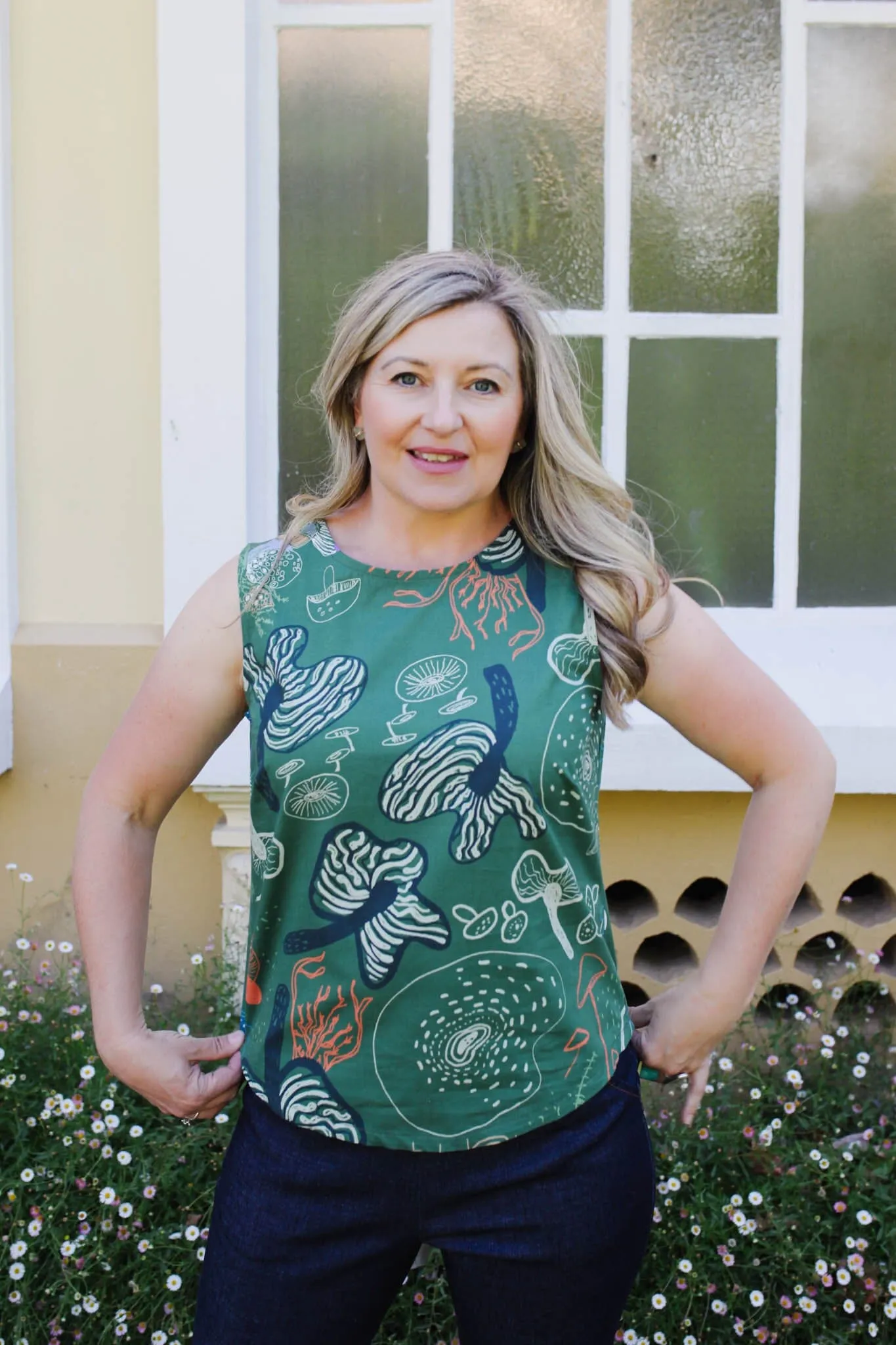 Organic Cotton Poplin Tank - Tassie Fungi
