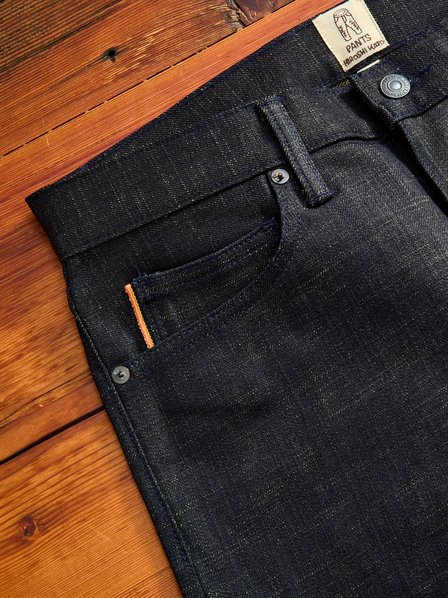 "Etched" 13oz Green Weft Stretch Selvedge Denim - Pen Slim