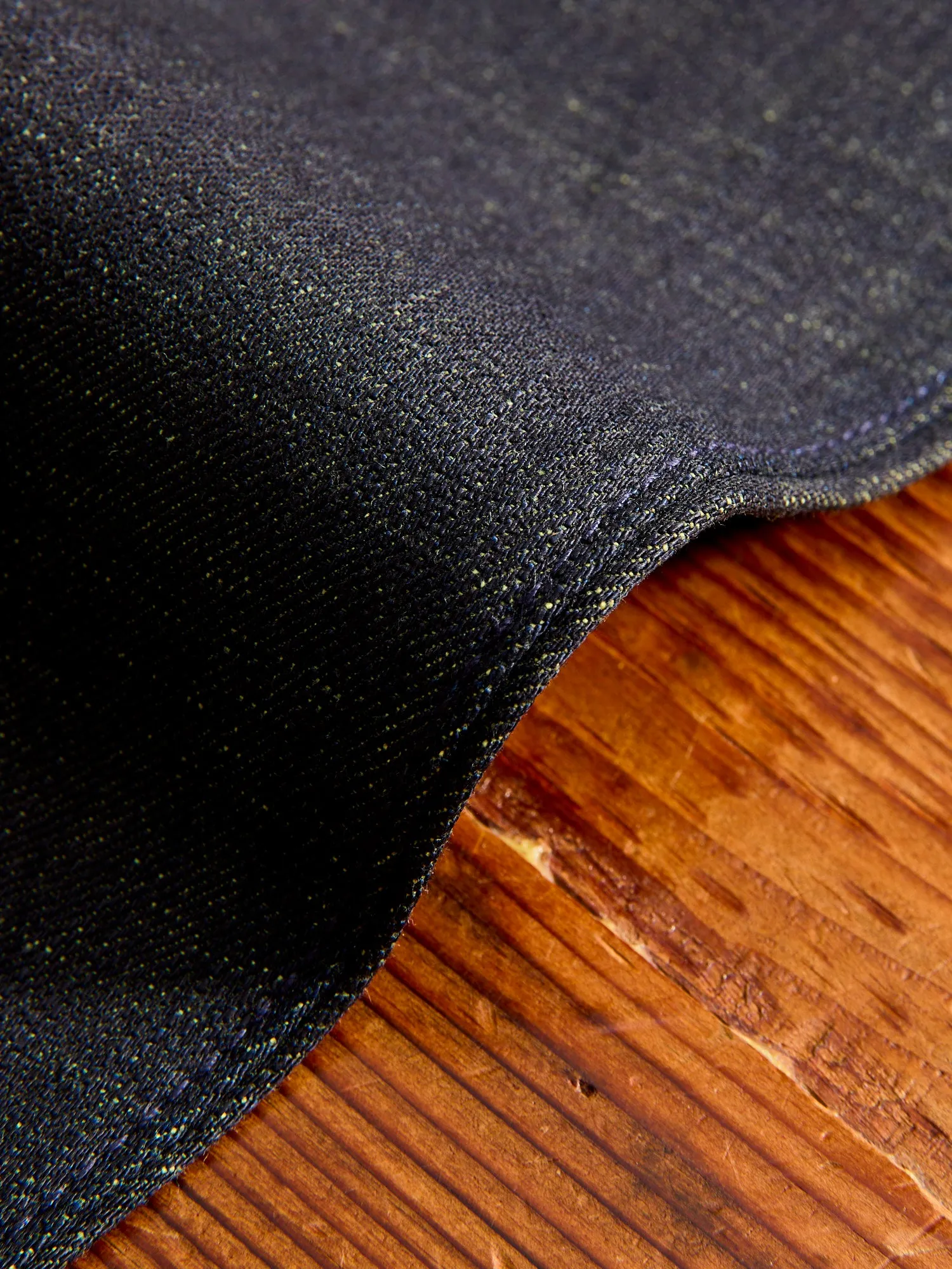 "Etched" 13oz Green Weft Stretch Selvedge Denim - Pen Slim
