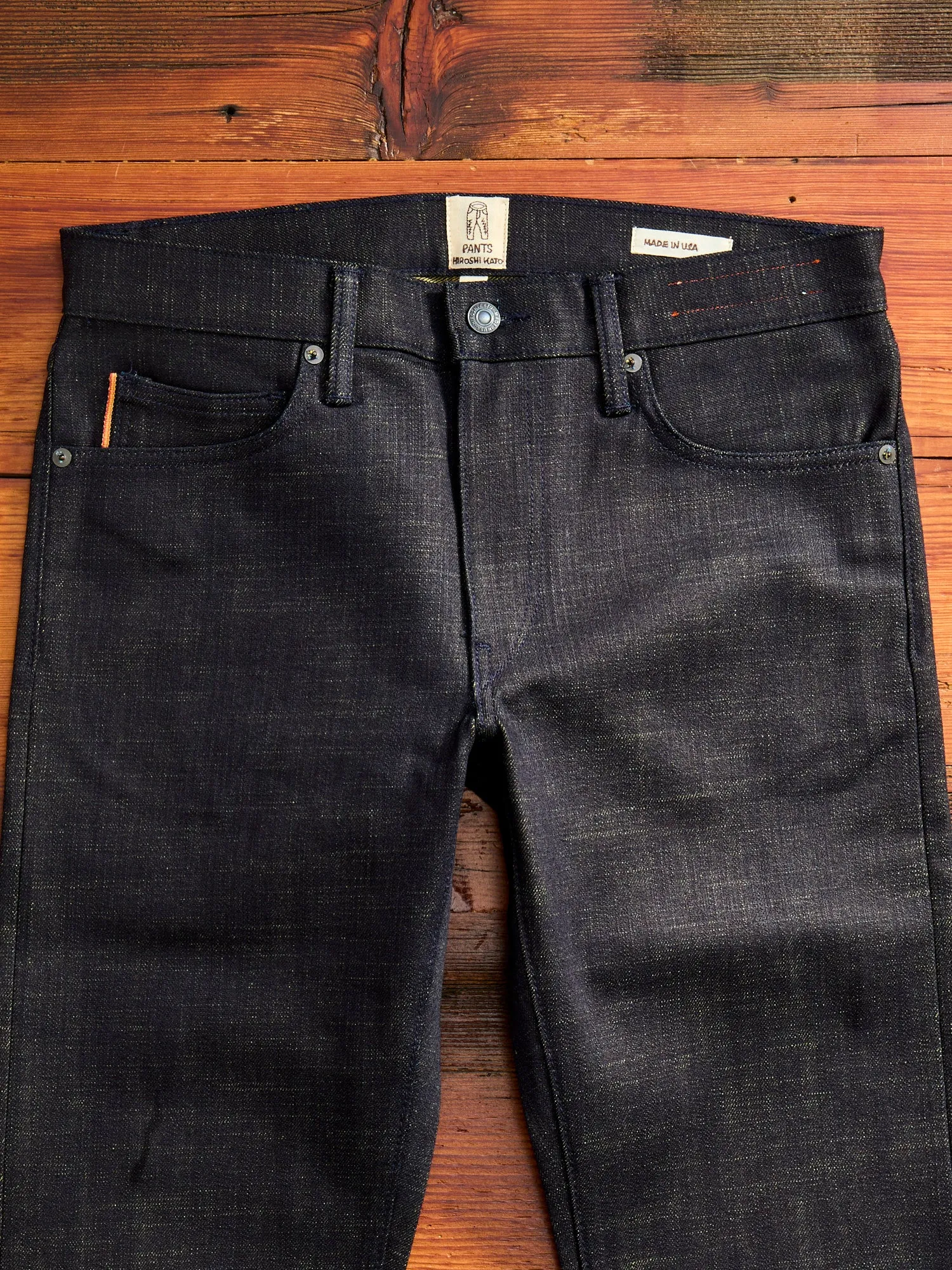 "Etched" 13oz Green Weft Stretch Selvedge Denim - Pen Slim