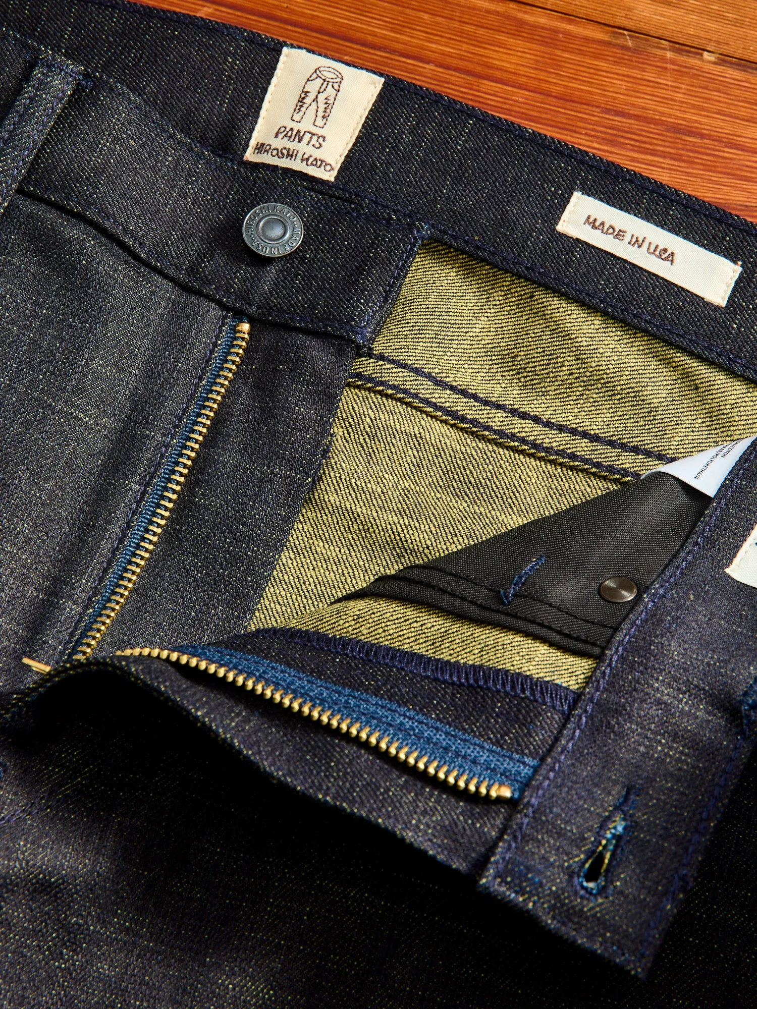 "Etched" 13oz Green Weft Stretch Selvedge Denim - Pen Slim