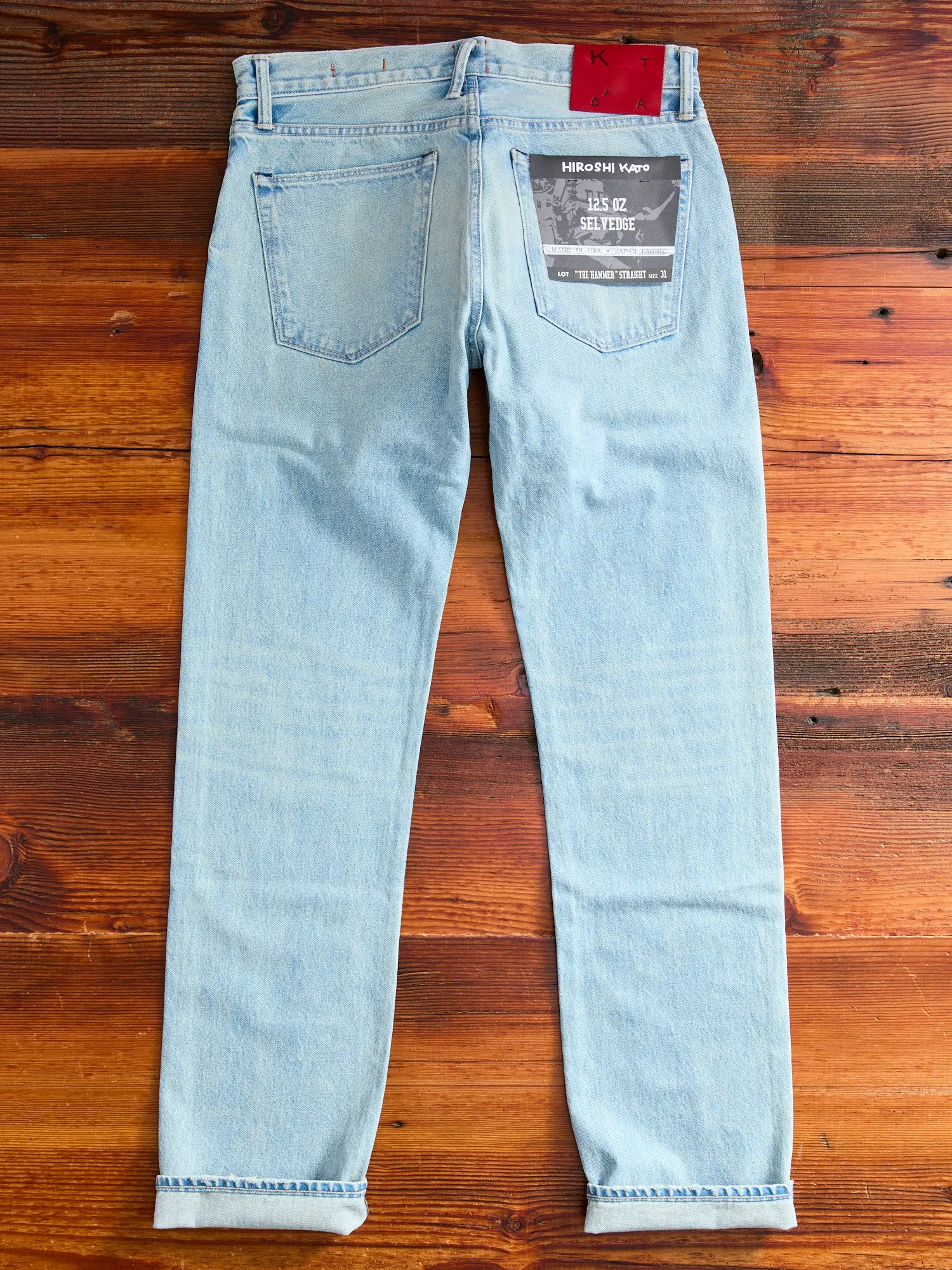 "Huey" 12.5oz Washed Indigo Selvedge Denim - Hammer Straight